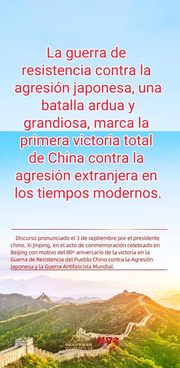 Palabras destacadas del discurso pronunciado por Xi en acto conmemorativo por 80º aniversario de la victoria contra agresión japonesa