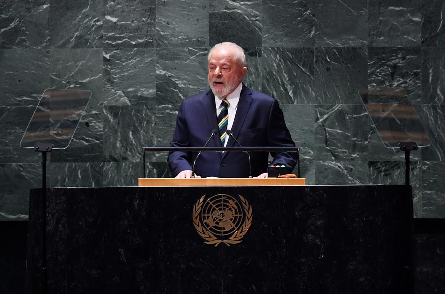Imagen de archivo del presidente brasileño, Luiz Inácio Lula da Silva, pronunciando un discurso en la sede de la ONU, en Nueva York, el 19 de septiembre de 2023. (Xinhua/Li Rui)