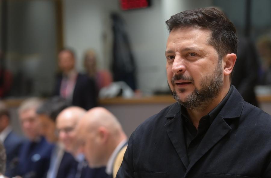 Imagen del 16 de octubre de 2026 del presidente ucraniano, Volodymyr Zelensky, durante una cumbre de la Unión Europea (UE), en Bruselas, Bélgica. (Xinhua/Weng Xinyang)