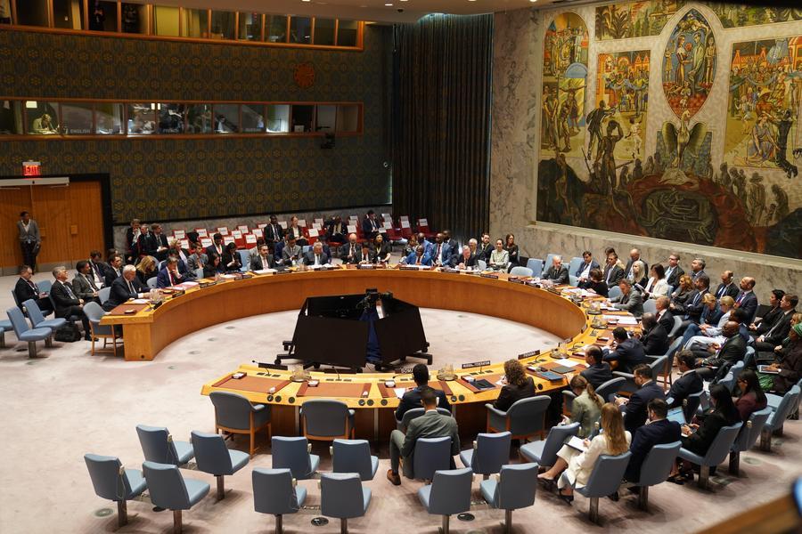Imagen del 23 de septiembre de 2026 de delegaciones asistiendo a la sesión informativa de alto nivel del Consejo de Seguridad de Naciones Unidas, en la sede de la ONU, en Nueva York. (Xinhua/Zhang Fengguo)