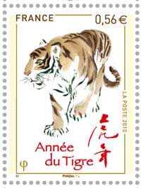 Francia emite sellos conmomorativos del Año del Tigre