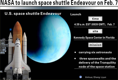 Lanzará la NASA el transbordador espacial Endevour el 7 de febrero