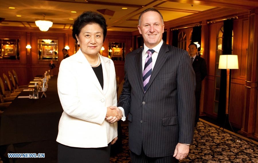 Primer ministro neozelandés se reúne con consejera de Estado de China Liu Yandong