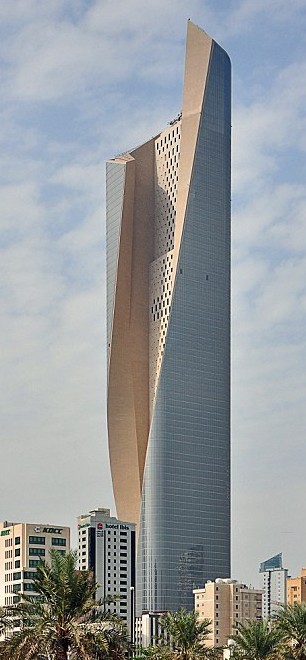 No.2 .  Al Hamra Tower, Kuwait: 412 metros, 80 pisos