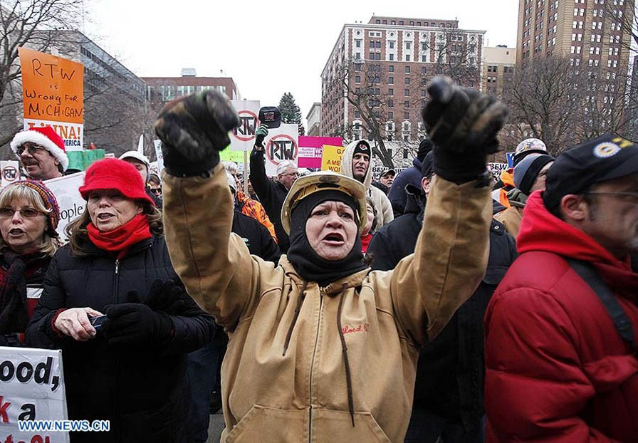 EEUU: Protesta en contra de la aprobación de la Ley sobre el Derecho al Trabajo