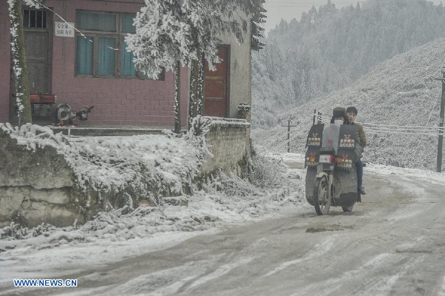 Bajas temperaturas afectan a 570.000 personas en Guizhou, China