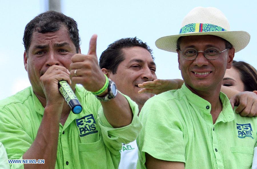 Correa cierra campaña electoral optimista de una victoria en Ecuador