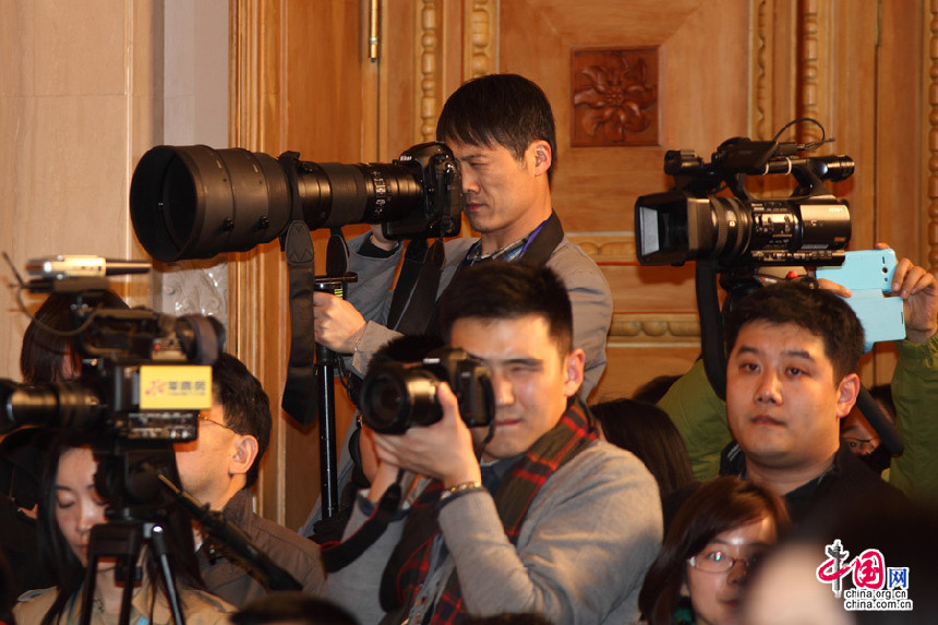 Los periodistas con sus cámaras en las dos sesiones