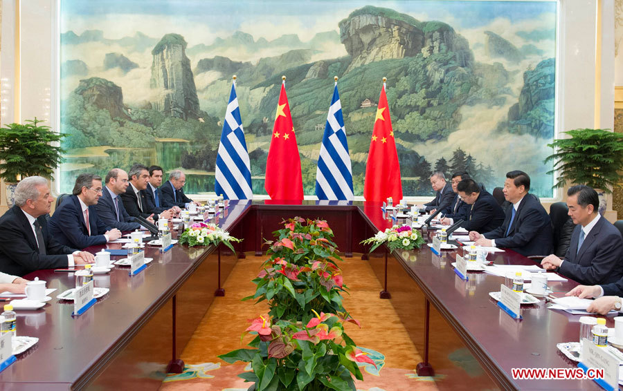 Presidente chino se reúne con premier griego  2