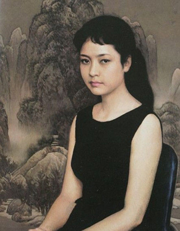 Retrato de la Primera Dama Peng Liyuan pintado en 1984, titulado Una joven cantante.