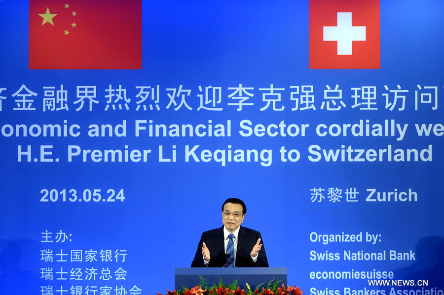 Exitosas negociaciones de TLC impulsarán cooperación China-Suiza: PM chino