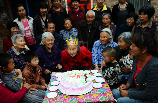 Anciana de Shandong cumple 113 años
