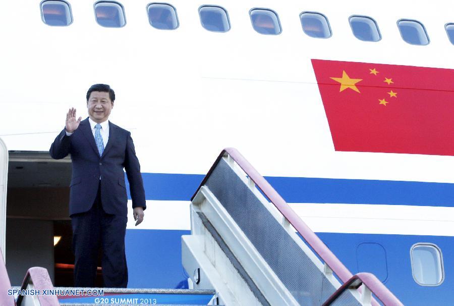 Presidente de China llega a San Petersburgo para cumbre de G20