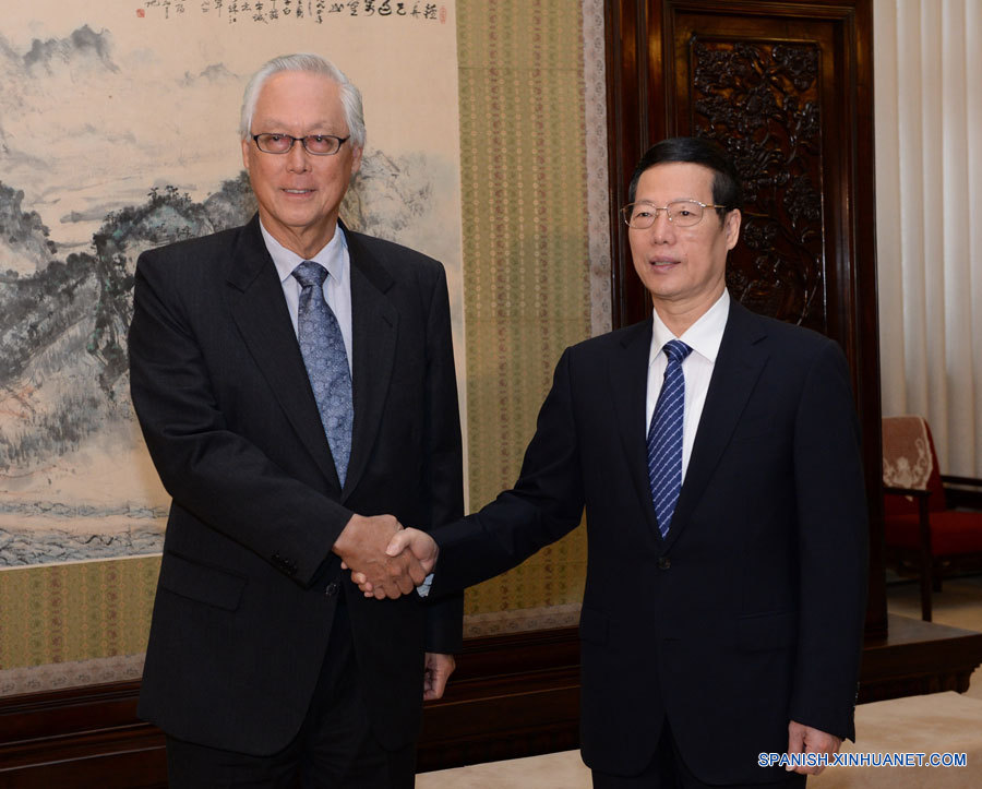 Viceprimer ministro chino se reúne con invitados de Singapur