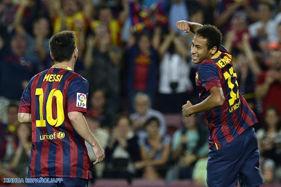 Fútbol: Barcelona golea 4-1 a Real Sociedad con primer gol de Neymar