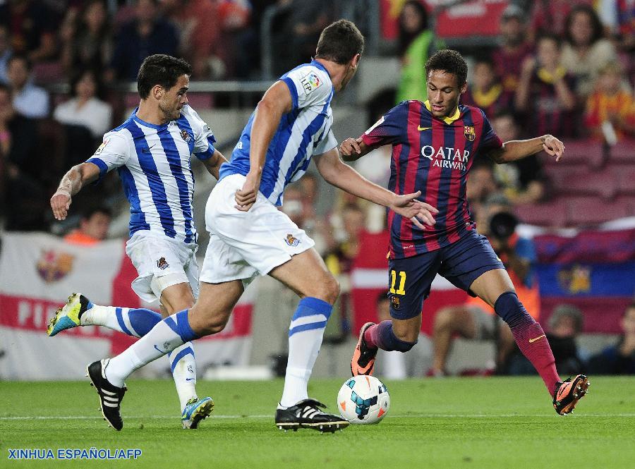 Fútbol: Barcelona golea 4-1 a Real Sociedad con primer gol de Neymar