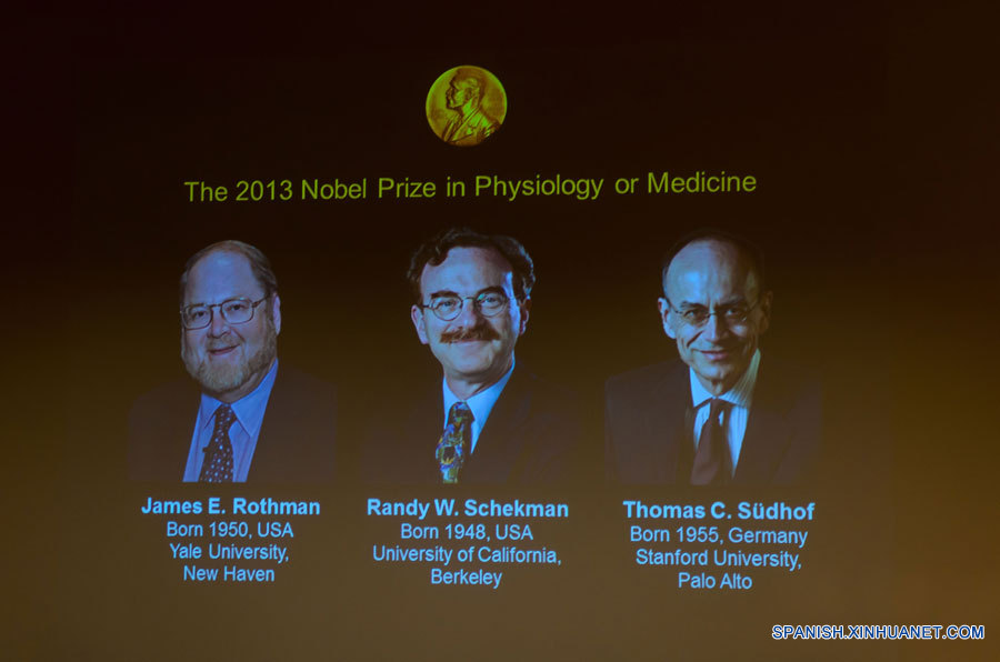 Tres científicos comparten Premio Nobel 2013 en Fisiología o Medicina