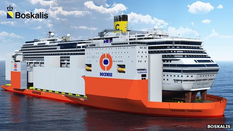 El Costa Concordia viajará sobre un enorme barco holandés