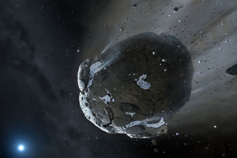 Descubren asteroide con agua