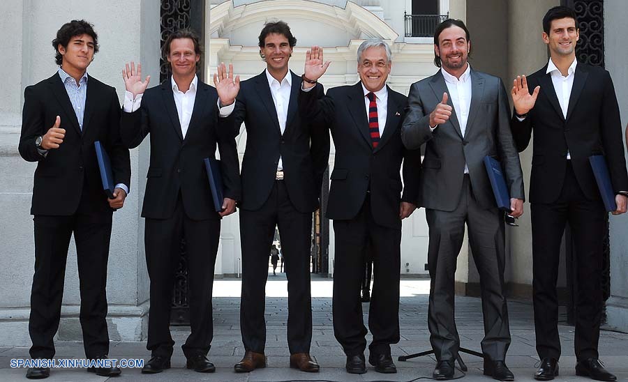 Piñera recibe a Nadal y Djokovic en el Palacio de la Moneda