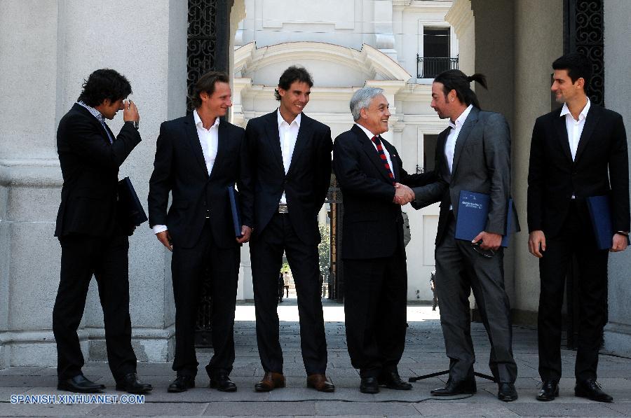 Piñera recibe a Nadal y Djokovic en el Palacio de la Moneda