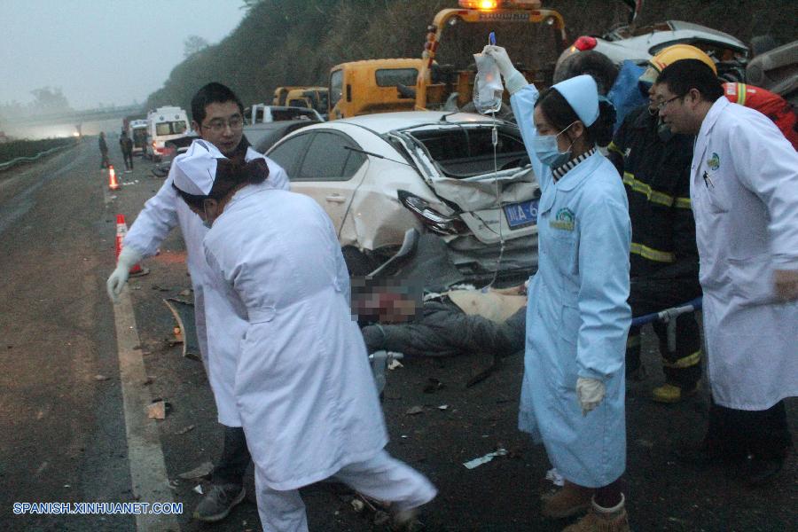 Choque múltiple en carretera de suroeste de China deja 8 muertos