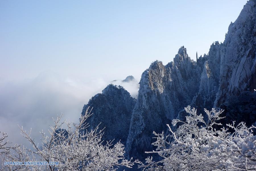 Monte Huangshan, cubierto de nieve