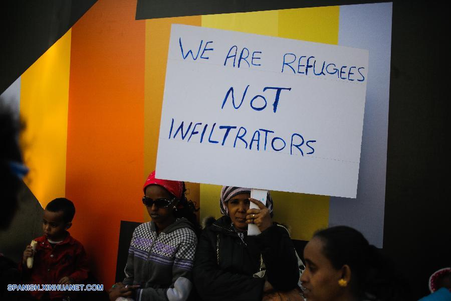 Africanos buscadores de asilo protestan en Tel Aviv por políticas israelíes en su contra