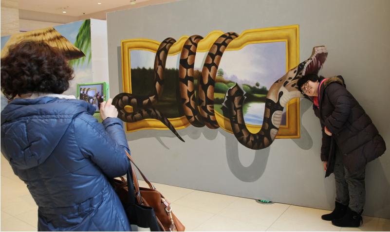 Exposición gratuita de pinturas en 3D para la Fiesta de Linterna (2)