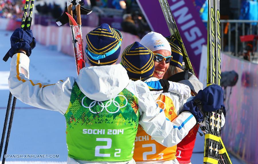 SOCHI 2014: Equipo sueco se proclama campeón olímpico de relevo 4x10 kilómetros de esquí de fondo, rama masculina