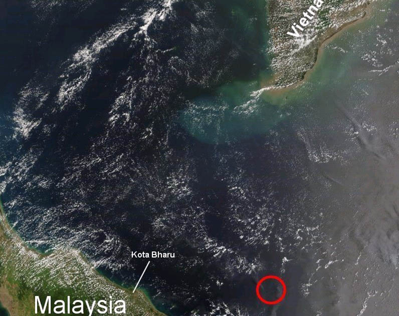 NASA publica imágenes satélite de los posibles restos del avión de Malaysia Airlines