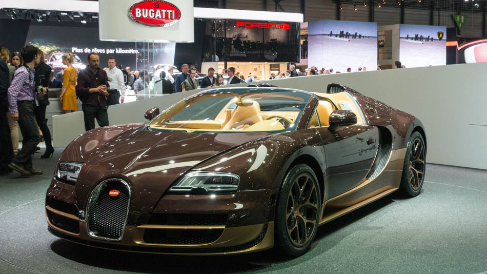 Edición especial del Bugatti Veyron Grand Sport Vitesse Rembrandt en el Salón del Automóvil de Ginebra, el 5 de marzo de 2014. [Hao Yan / chinadaily.com.cn]