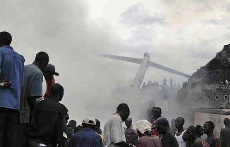 El lugar del accidente de Air Africa. 