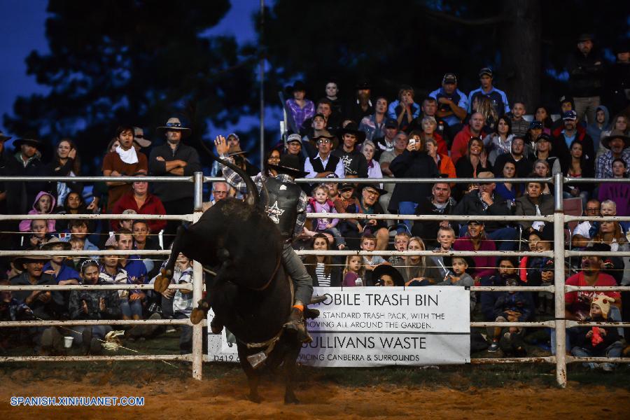 Competición de monta de toros atrae la atención de los australianos