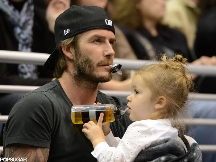 David Beckham y su hija tierna
