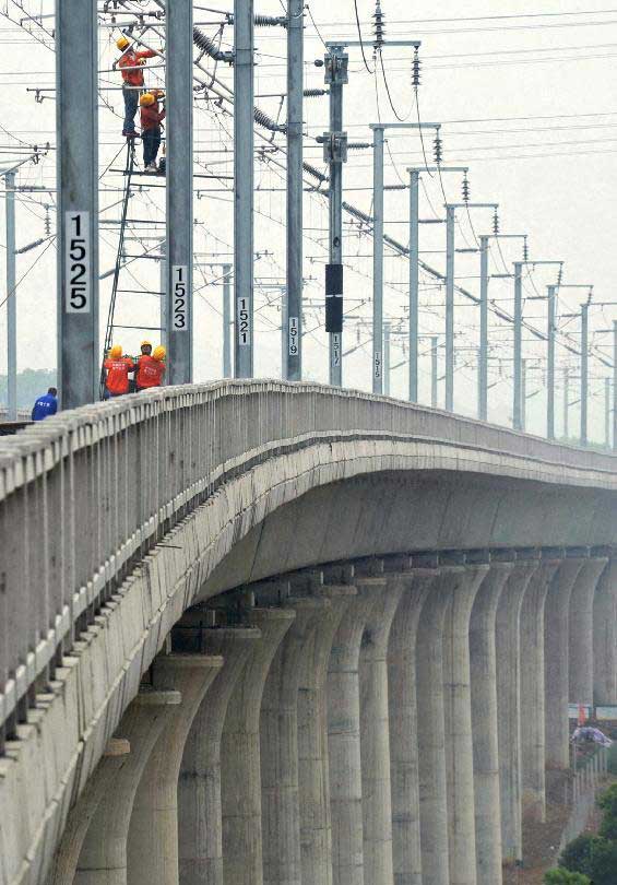 Tren de alta velocidad Hangzhou-Changsha en construcción