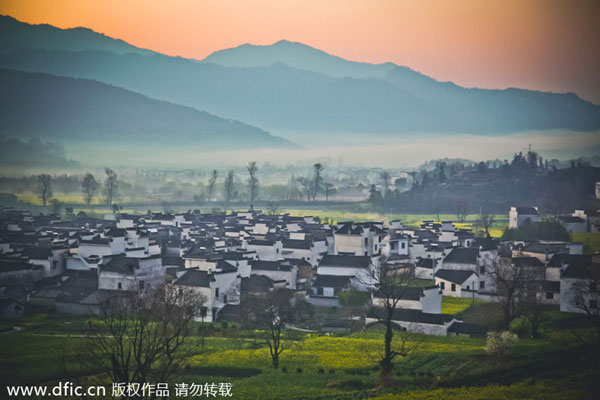 Imágenes matinales de la aldea Lu