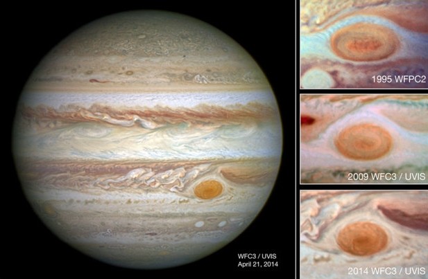 La mancha menguante de Júpiter