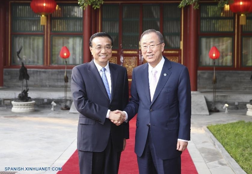 PM chino se reúne con secretario general de ONU