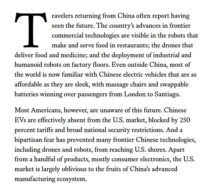 Una captura de pantalla del inicio del artículo "The Costs of Keeping China Out", publicado en Foreign Affairs.